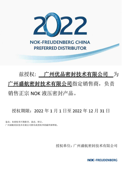 CHINA GUANGZHOU UP OIL-SEALS TRADING CO.,LTD certificaciones